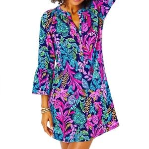 NEW Lilly Pulitzer Norris Dress Aegean Navy Calypso Coast Print